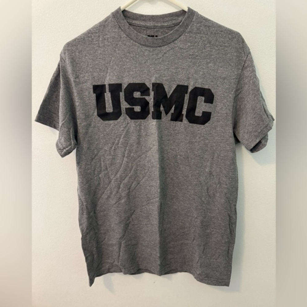Gray USMC Short Sleeve Tee, Size M